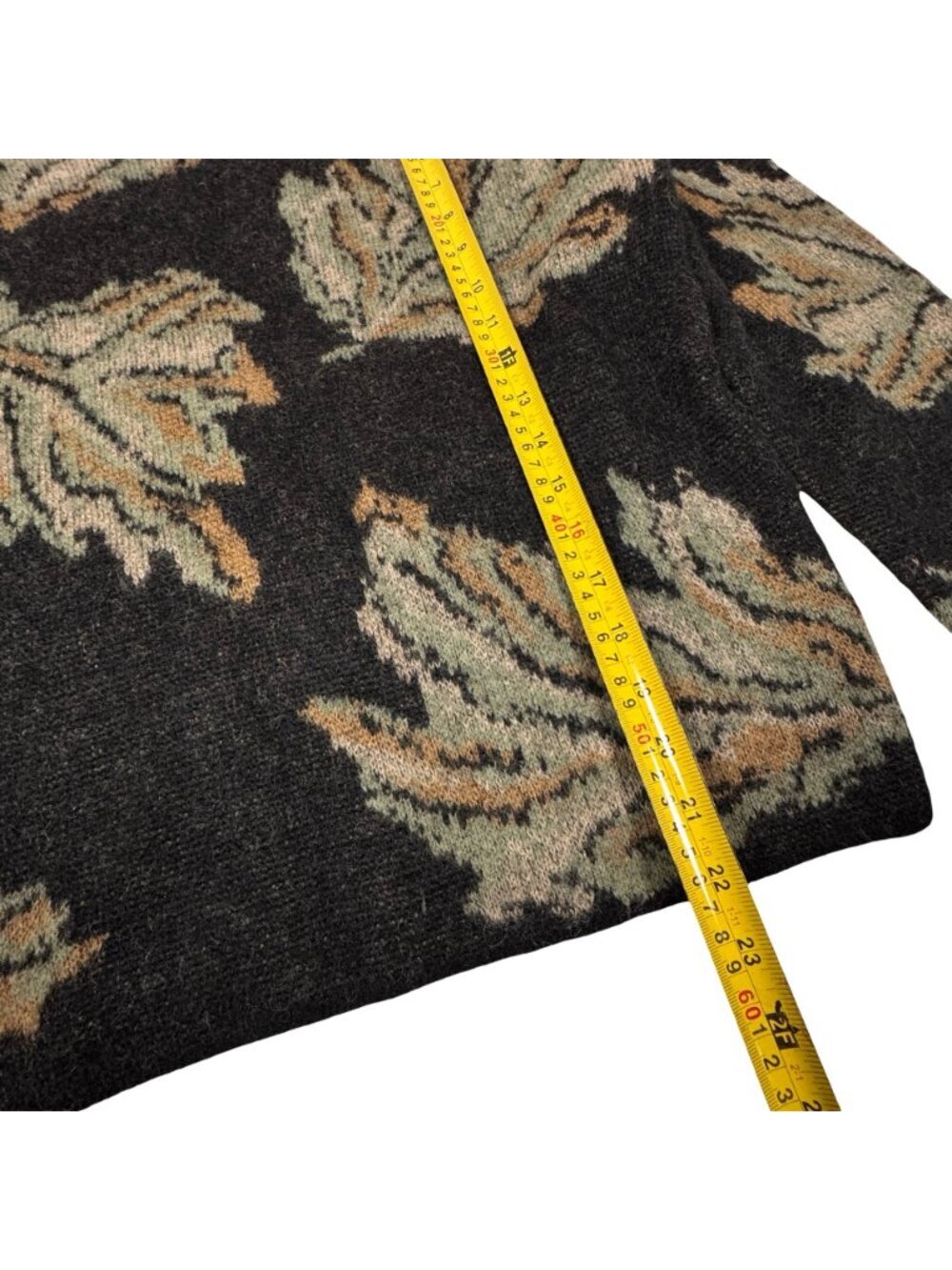 Vince Alpaca Blend Leaf Jacquard Sweater Sz S Oversized Boho - Picture 9 of 12